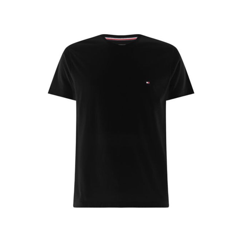 TOMMY HILFIGER - Camiseta Manga Corta Negro Slim Fit Esencial