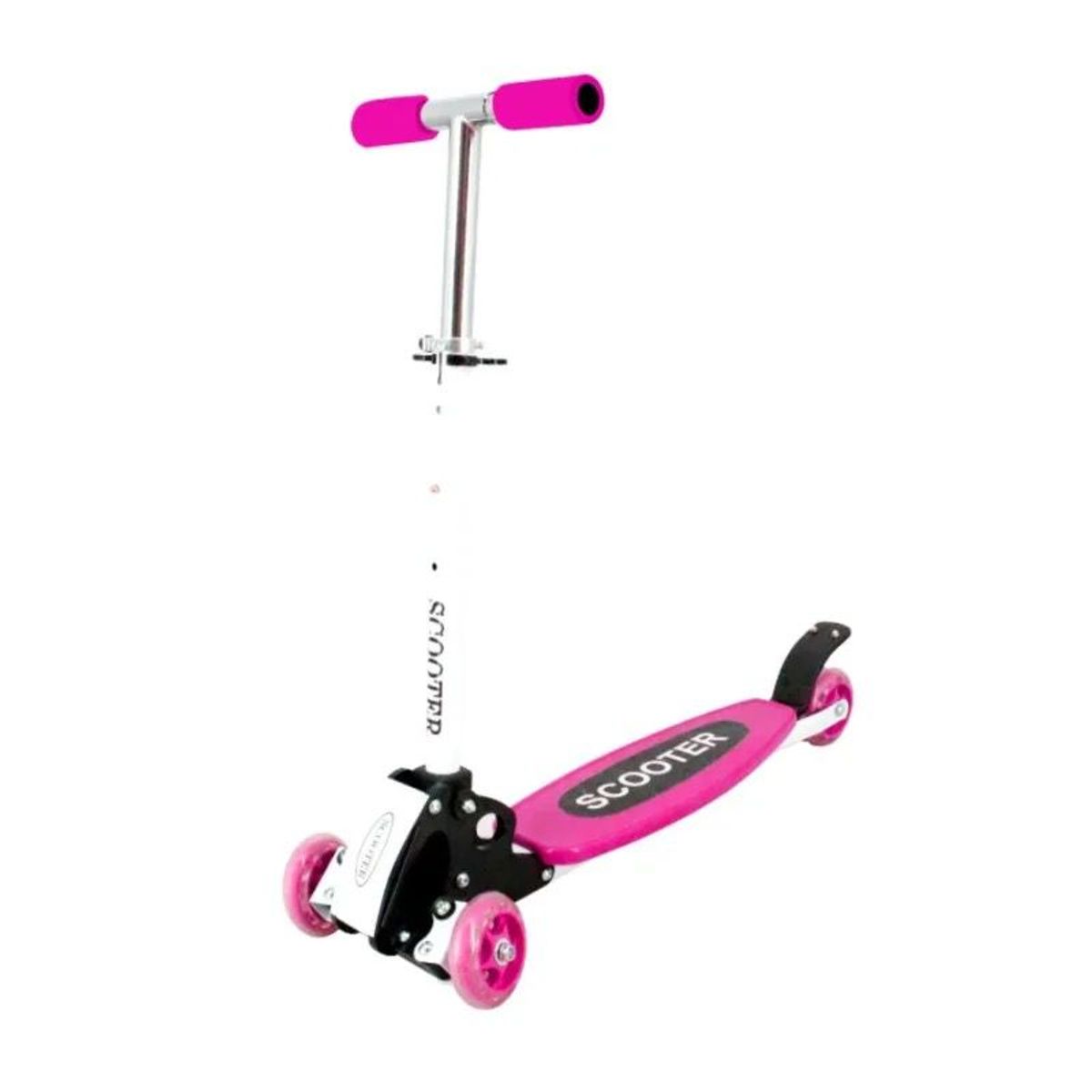 BABY ON - Patineta monopatín Scooter 4 Ruedas Plegable Aluminio Rosa