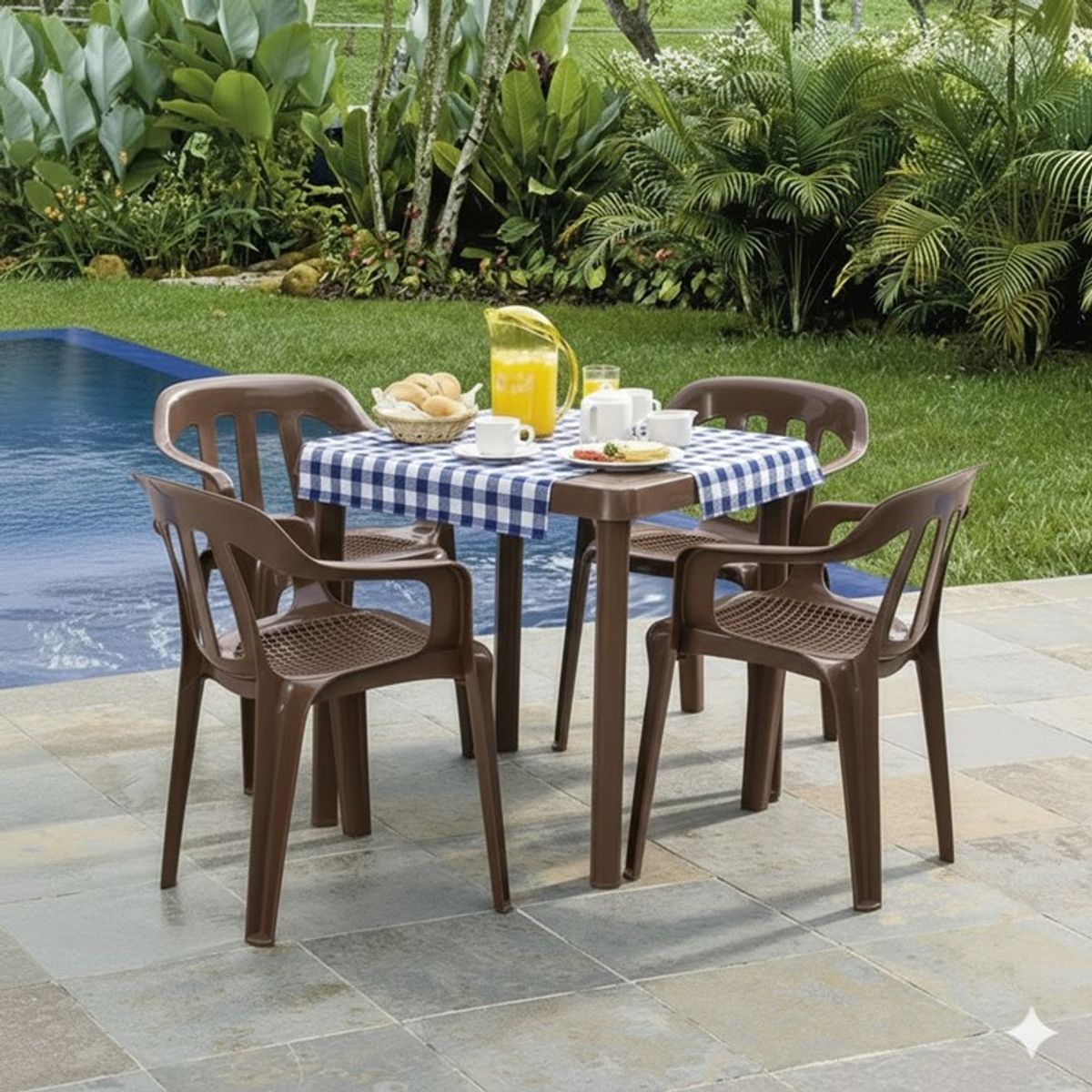 RIMAX - Mesa Caribe Rimax Cuadrada Color Mocca