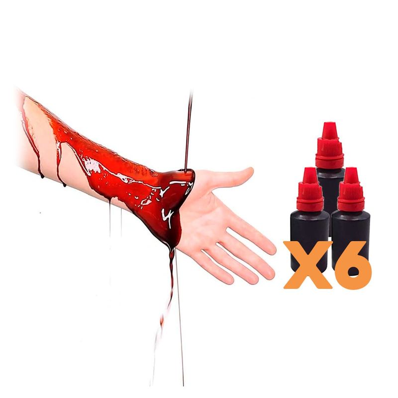 GENERICO - Sangre Falsa Artificial Maquillaje Halloween Disfraz X6 Unid