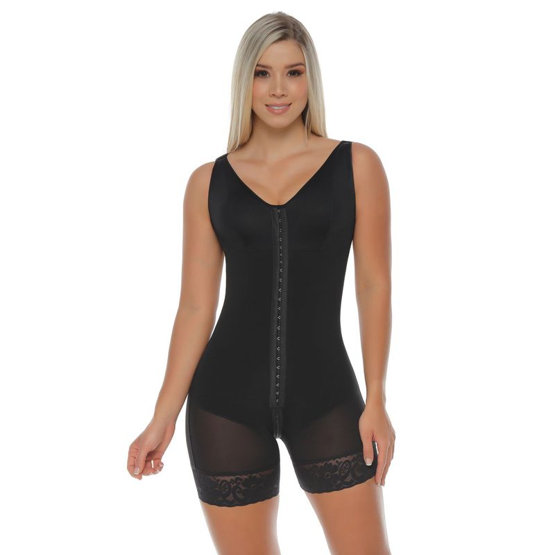 BODY PERFECT - Faja cachetera, con sosten BodyLine Control 1702 NEGRO