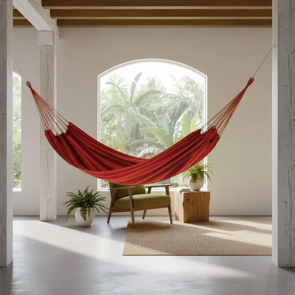 GENERICO - Hamacas Colombianas Hogar Casa Oficina Elaboradas En Algodón ROJO