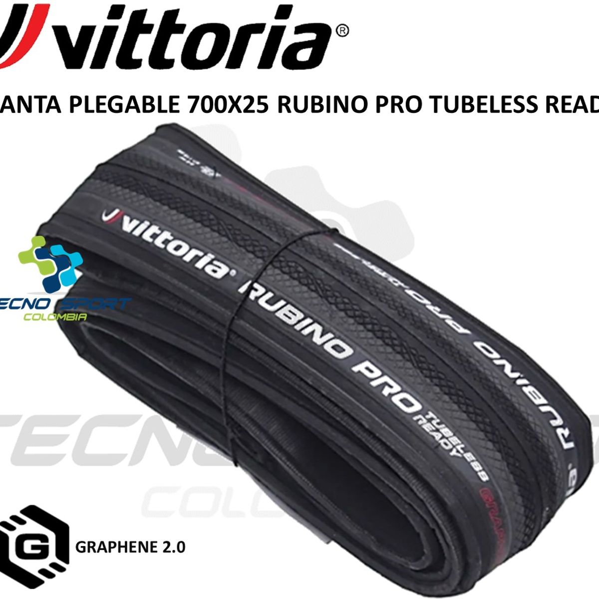 VITTORIA - Llanta Bicicleta 700 X 25 Vittoria Rubino Pro Tubeless