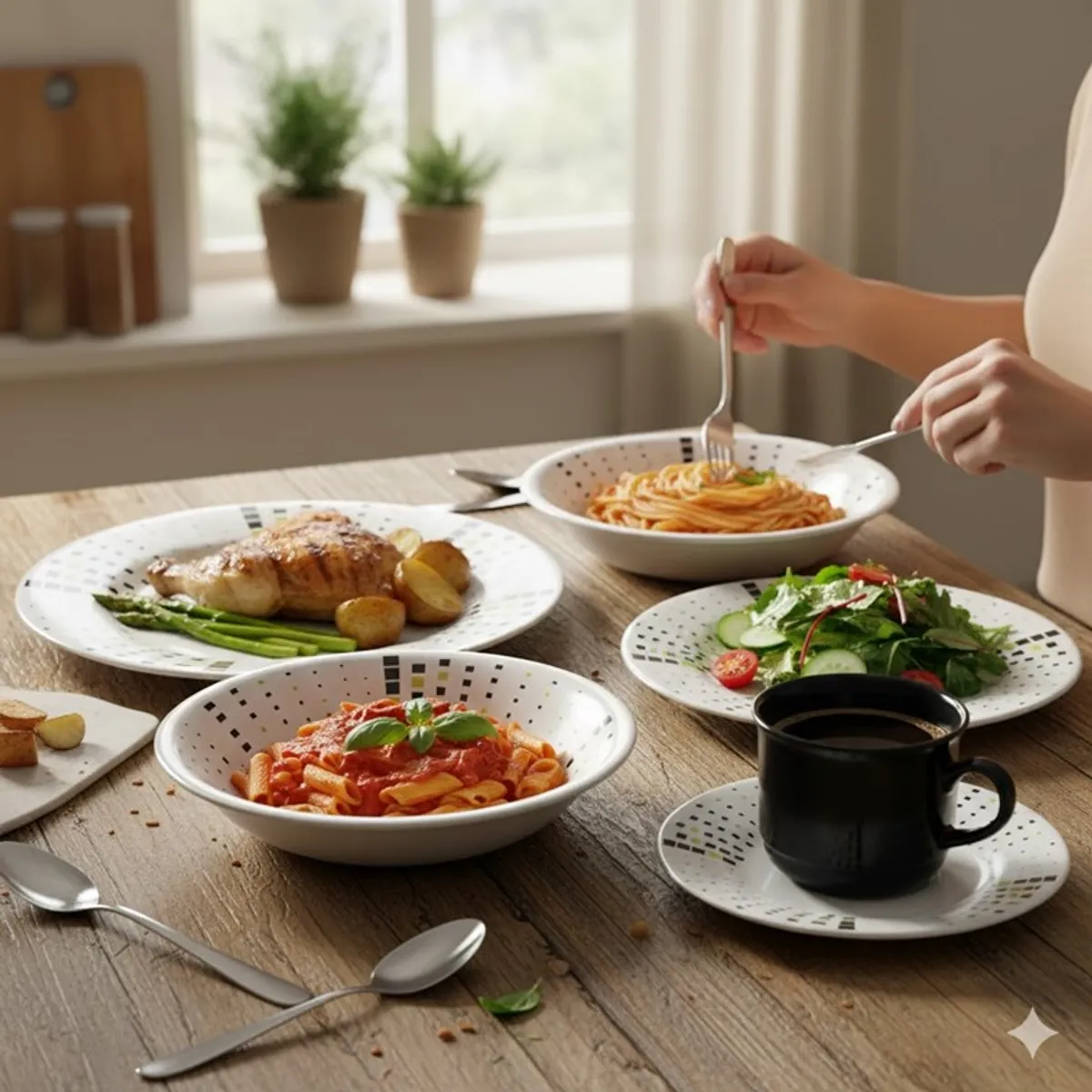 CORONA - Vajilla Corona Malaya 4 Puestos 16 Piezas VL1184040116