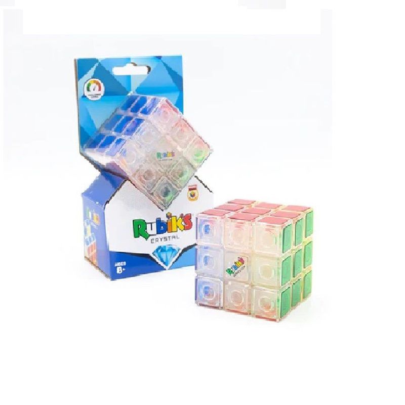RUBIKS - Cubo Rubiks 3x3 Crystal Hasbro Original Transparente Color