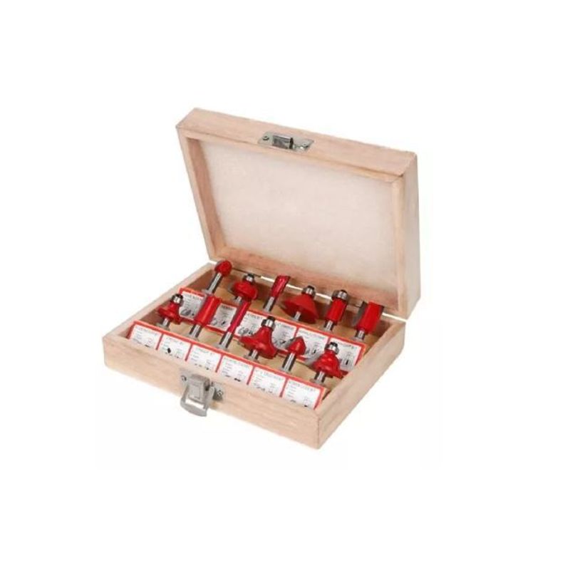 AMERICO SHOP - Juego de Fresas para Ruteadora o Rebordeadora de Carpinteria X 12 Und