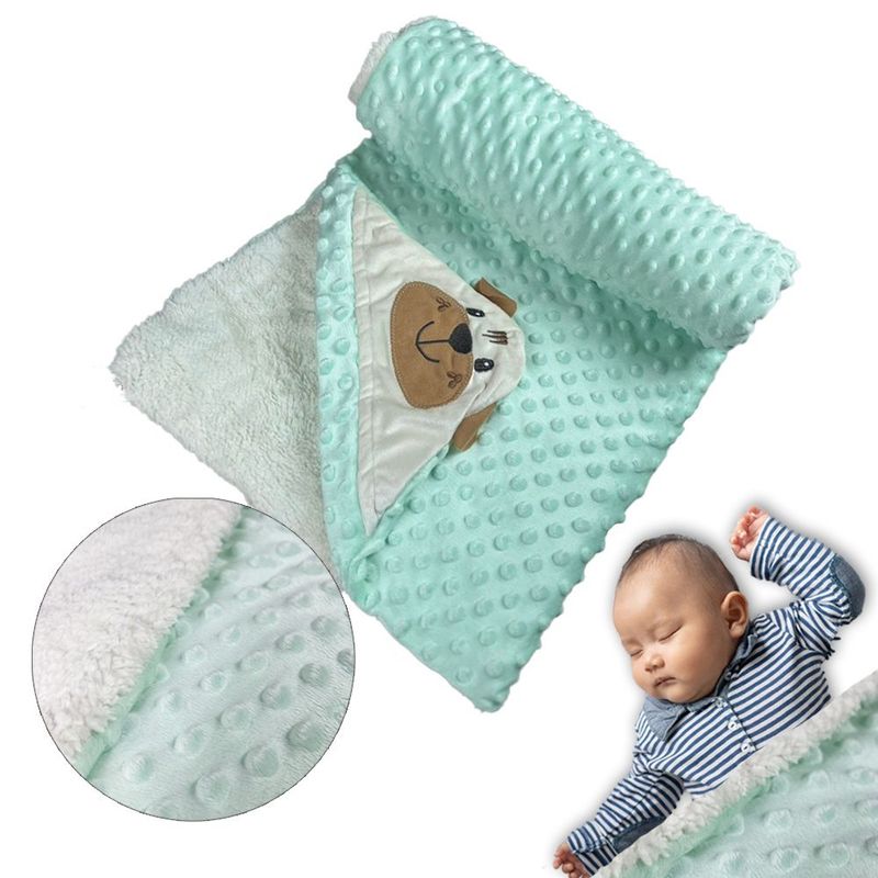 BABY SOFT - Cobija termica cobertor ovejero doble faz para bebe verde