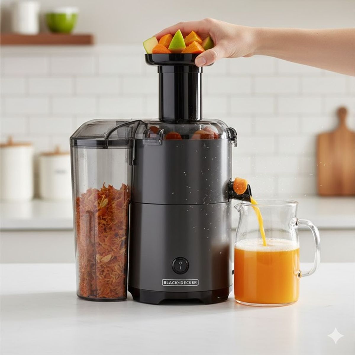 BLACK+DECKER - Extractor de Jugos Black + Decker de 400W JE2500B-LA