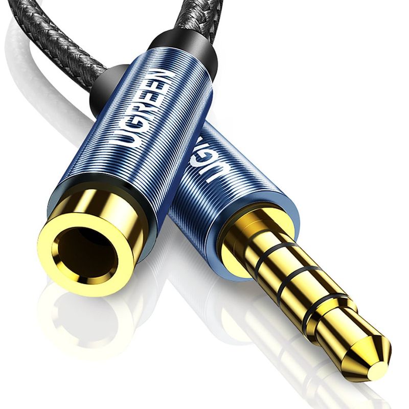 UGREEN - Cable Extensión Auxiliar Jack 3.5 mm Macho A Jack 3.5 mm Hembra 1m