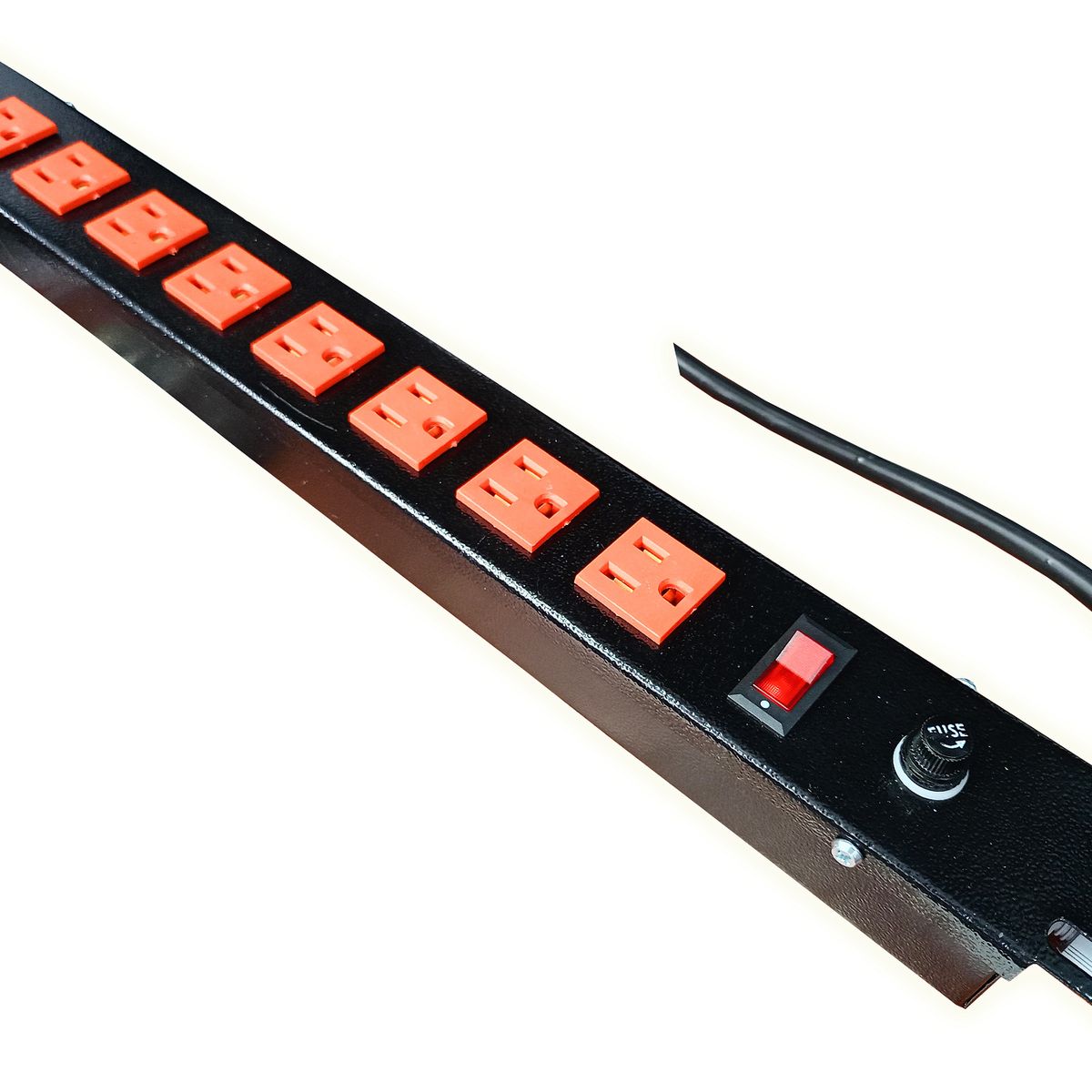 GENERICO - Regleta Multitoma Eléctrica Tipo Rack ( 8 tomas naranjas )