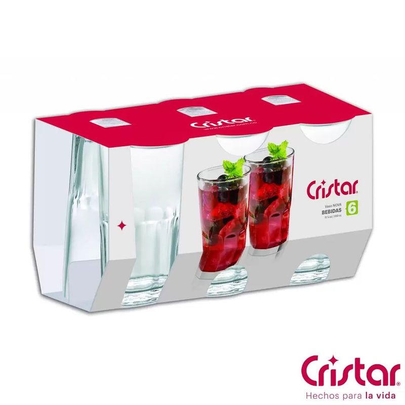 CRISTAR - Set X6 Unidades de Vasos Nova Cristar 0259CL6