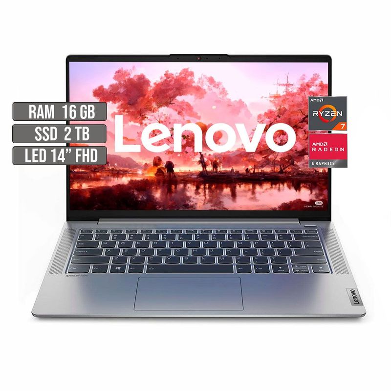 LENOVO - PORTATIL LENOVO IDEAPAD AMD RYZEN 7 5700U SSD 2TB RAM 16GB LED 14" FHD