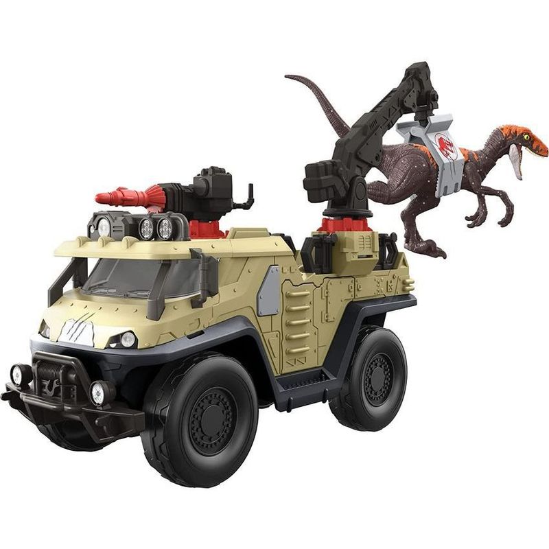 JURASSIC WORLD - Jurassic world camión de captura aplastamiento velociraptor