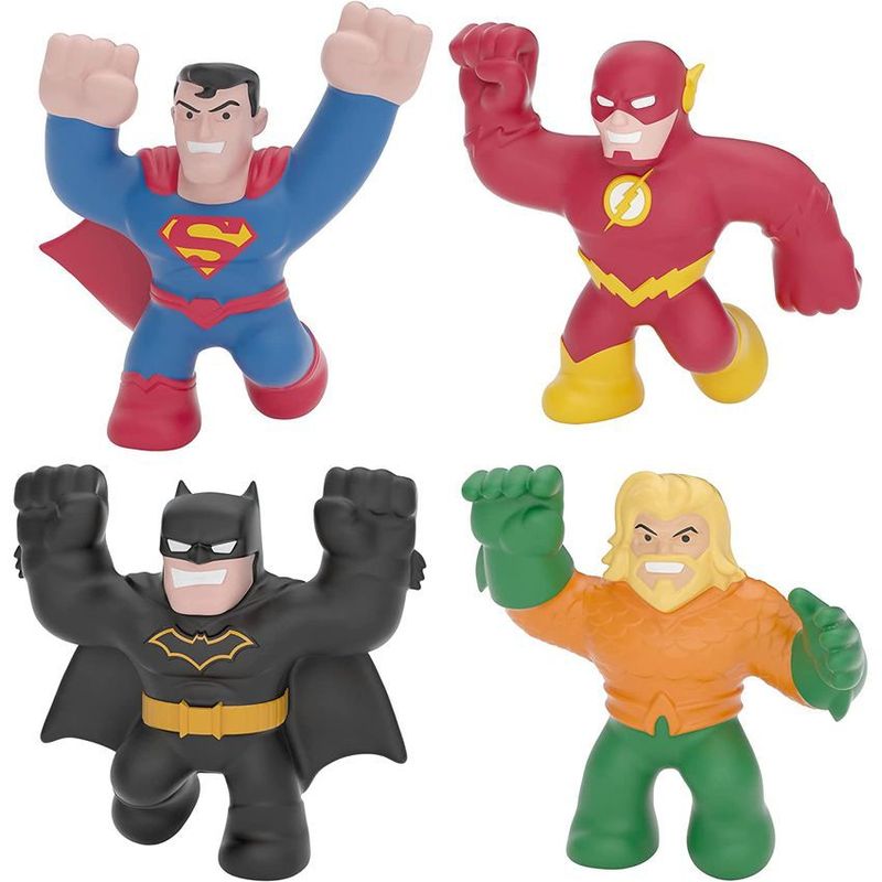 MOOSE - Figuras heroes  goo jit zu  x4 , aquaman, batman, superman , the flash