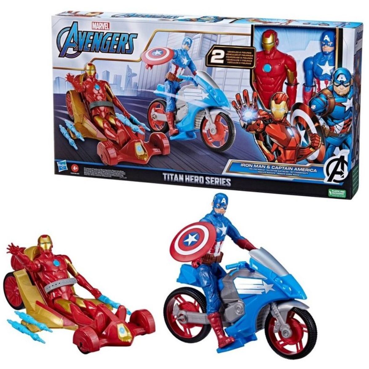 MARVEL - Figura y vehículo 2pk marvel avengers titan heroes series