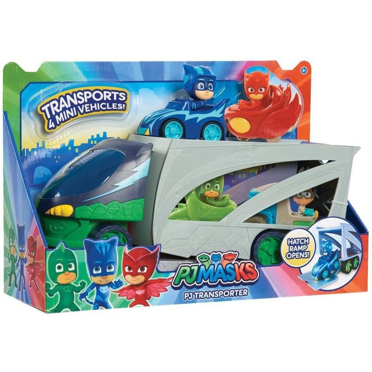 JUST PLAY - Transportador vehiculo heroes en pijamas carro pj masks transporter