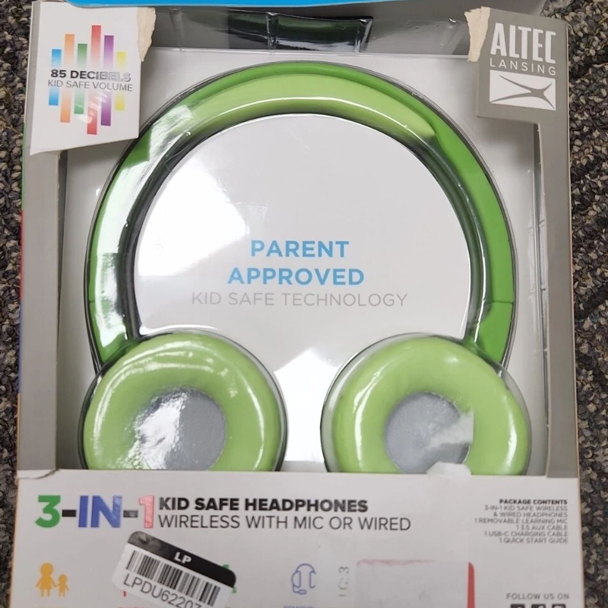 ALTEC LANSING - Audifonos supraaurales inalámbricos 3 en 1 micrófono y cable