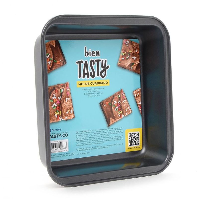 TASTY - Molde cuadrado de pudin  acero 22 x 23 cm