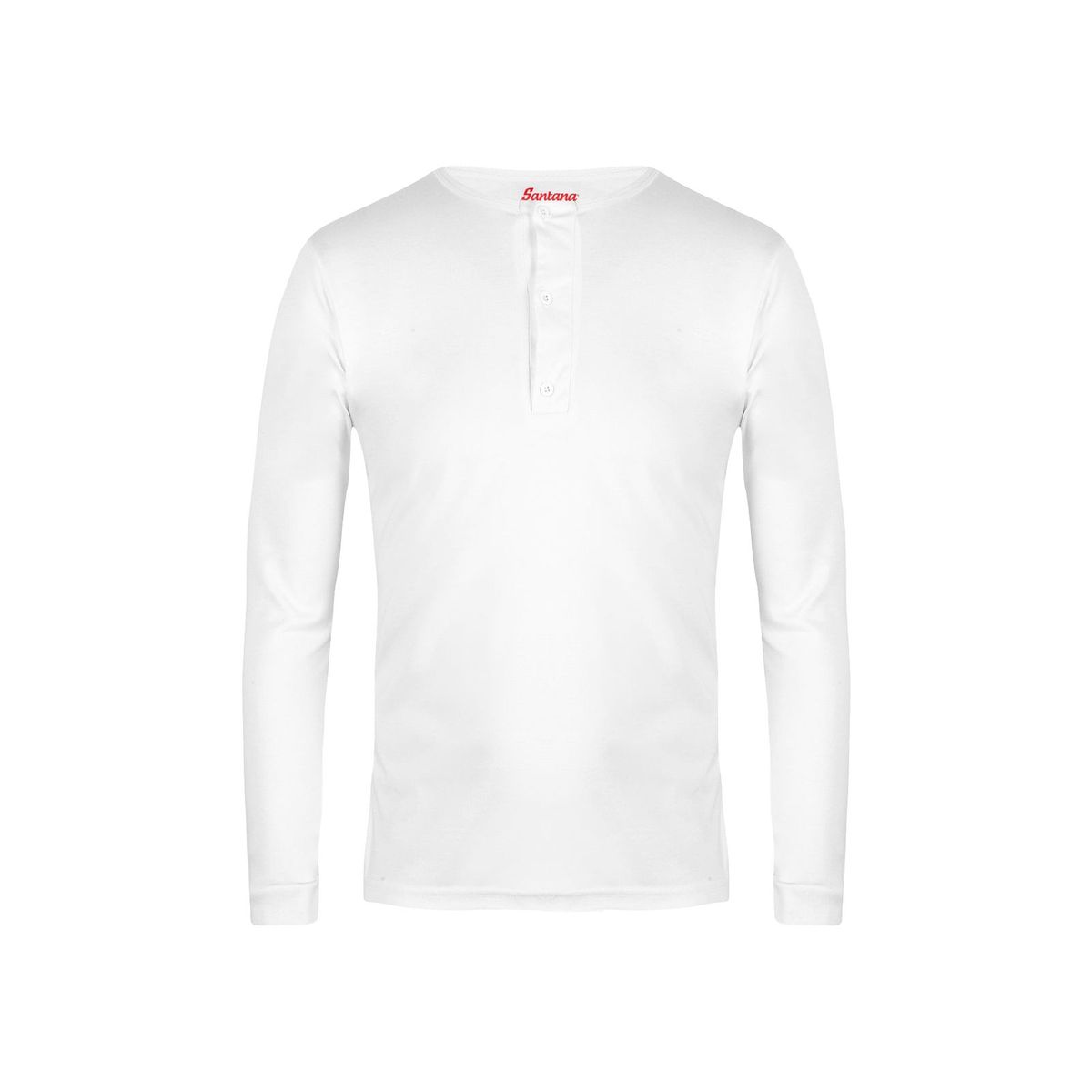 SANTANA - Camiseta Niño Cuello 3 Botones Manga Larga Santana Blanca