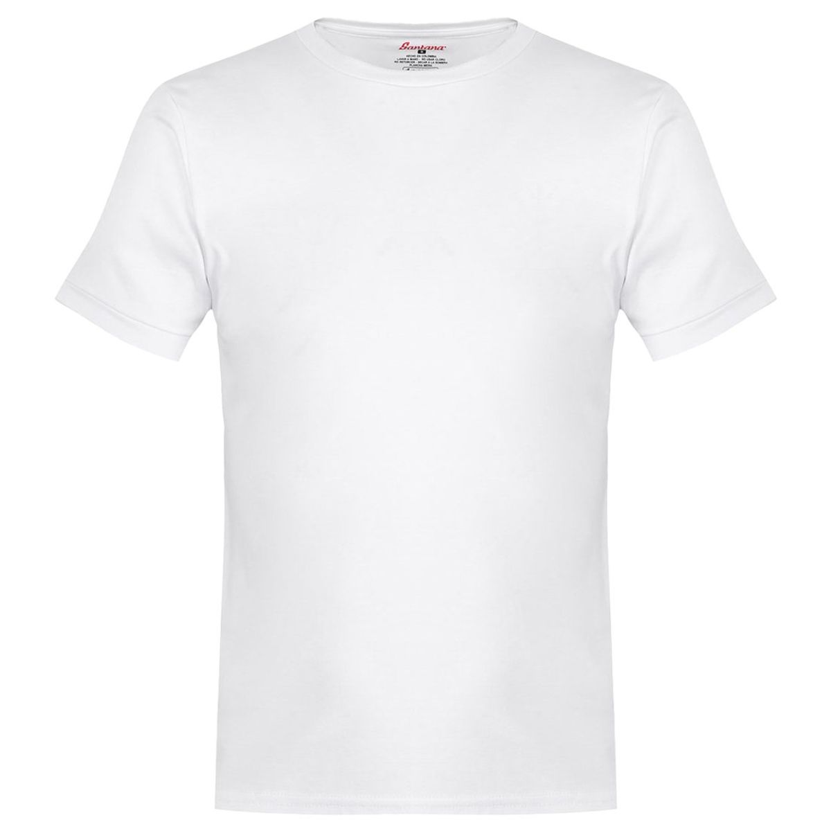 SANTANA - Camiseta Junior Unisex Cuello Redondo Manga Corta Blanca