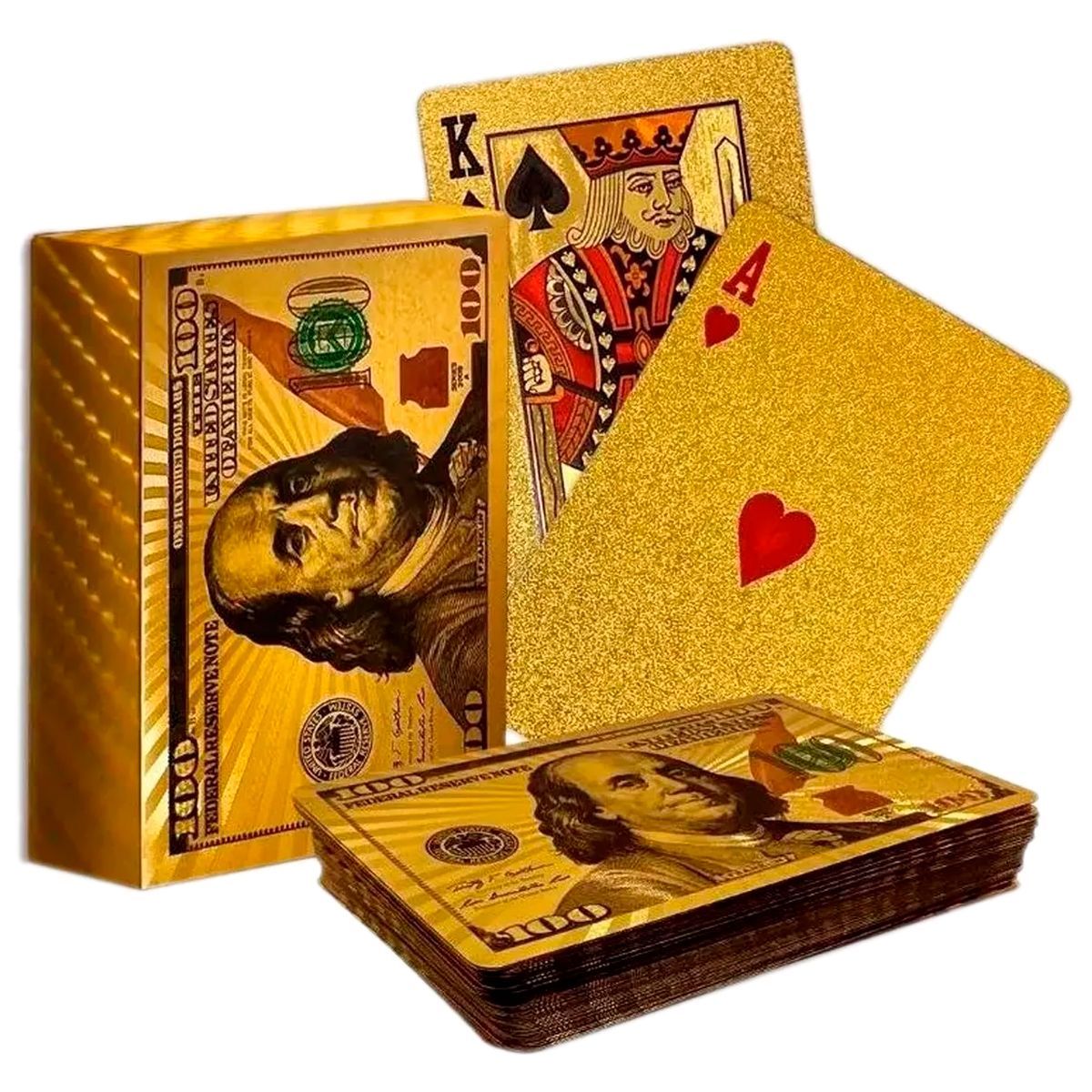 GENERICO - Cartas Baraja De Poker Carta Dorada Dolar De Lujo Ultra Fino