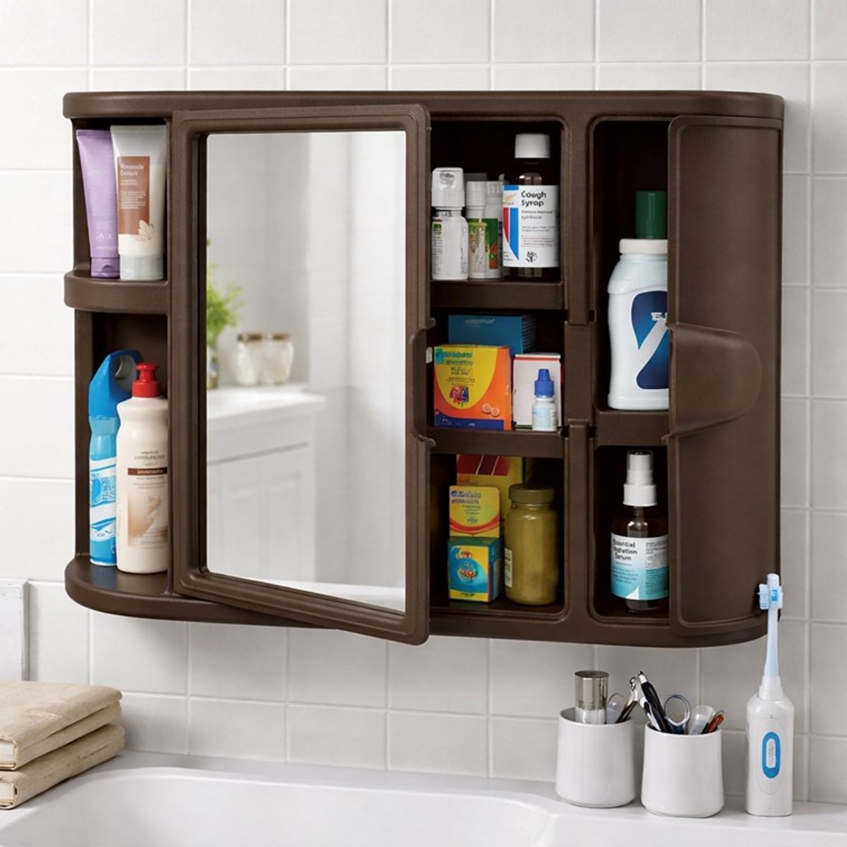 RIMAX - Gabinete Para Baño Rimax Con Espejo Color Wengue 7668