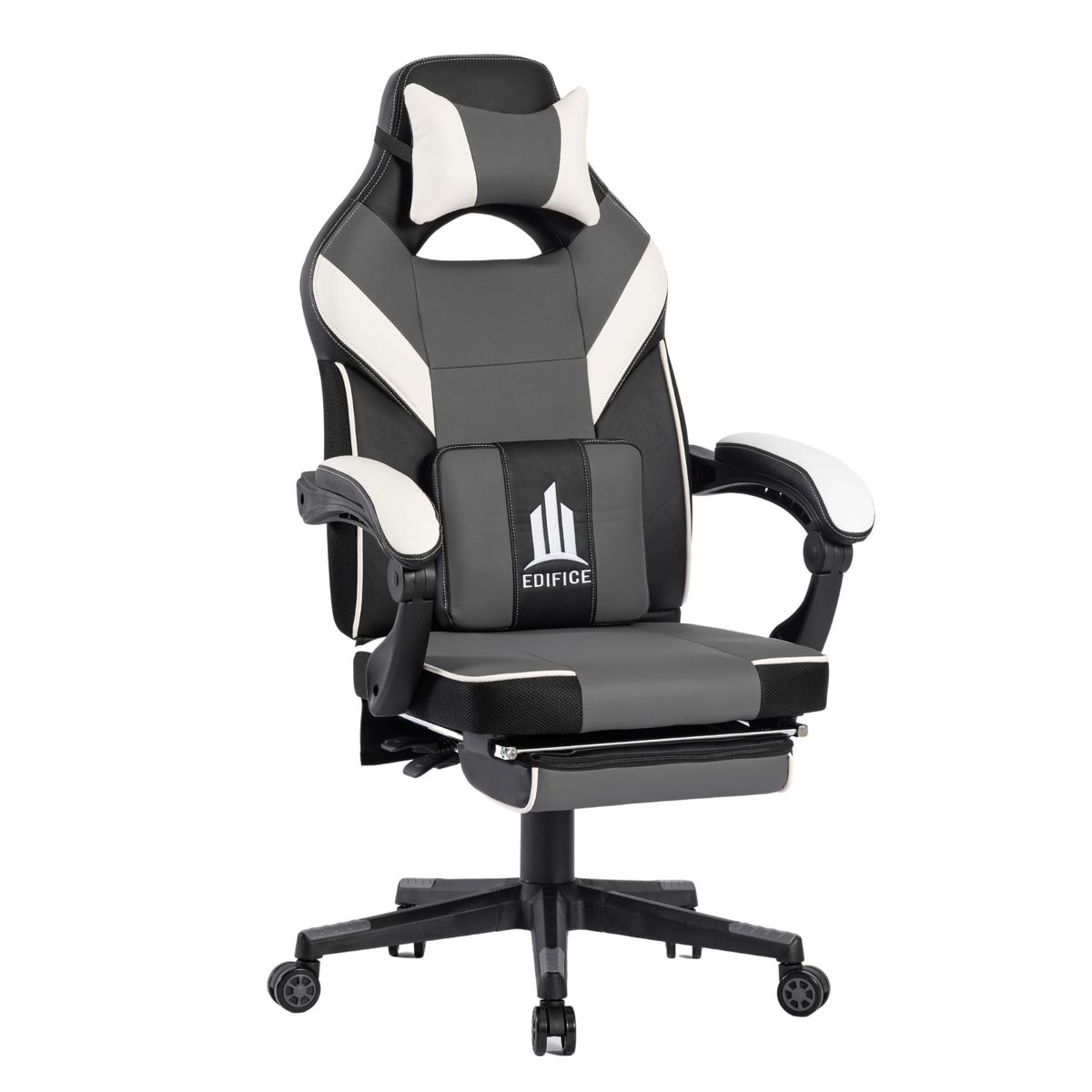 AKIVOY - Silla Gamer Edifice Giratoria Nrg  Gris - Bla