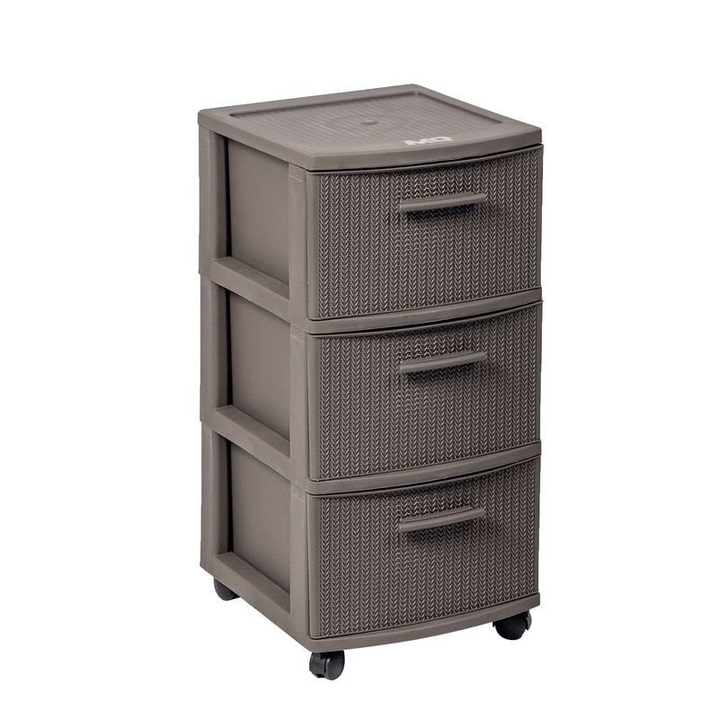 PLASTICOS MQ - Cajonero Organizador 3 Niveles Mocca Tipo Crochet Multiusos Mq