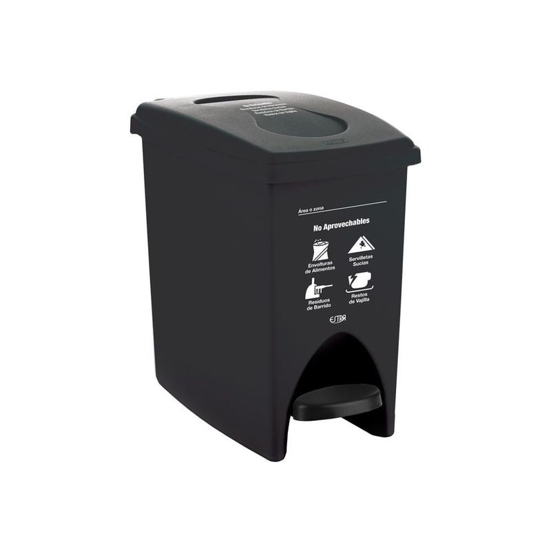 ESTRA - Estra Caneca De Pedal 10 Lt Negra Marcada