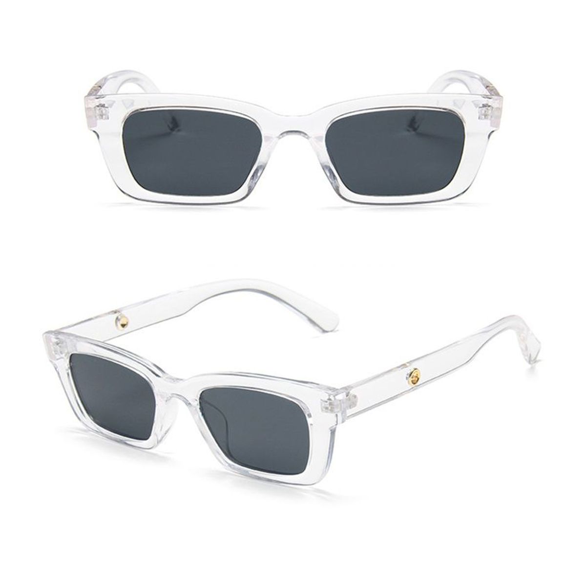 GENERICO - Gafas de Sol Rectangulares para Mujer Moda Transparente