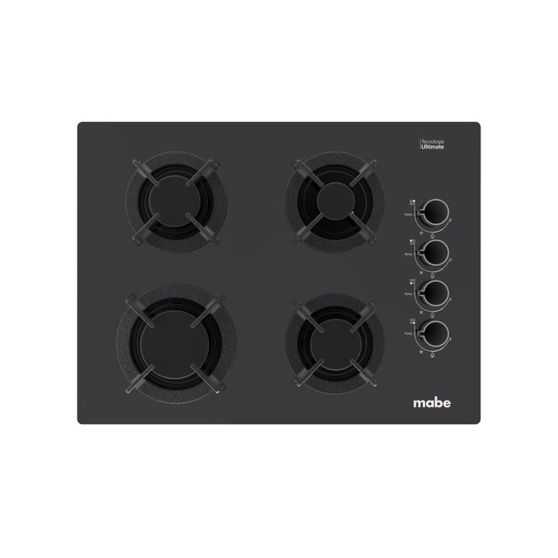 MABE - Cubierta de Empotrar 60cm Vidrio Templado Negra Mabe CMG6044V0
