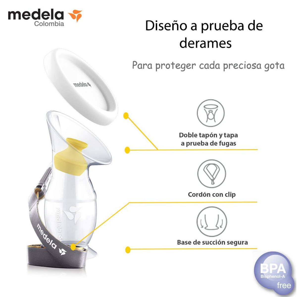 MEDELA - Colector De Leche Materna De Silicona