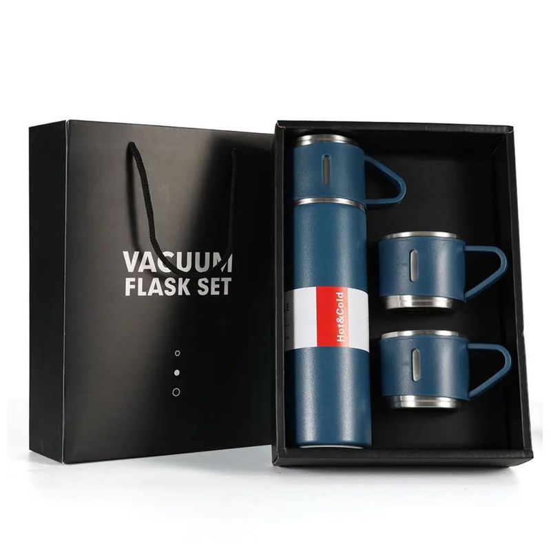 GENERICO - Termo Botella Con 3 Tazas Para Agua Caliente Elegante