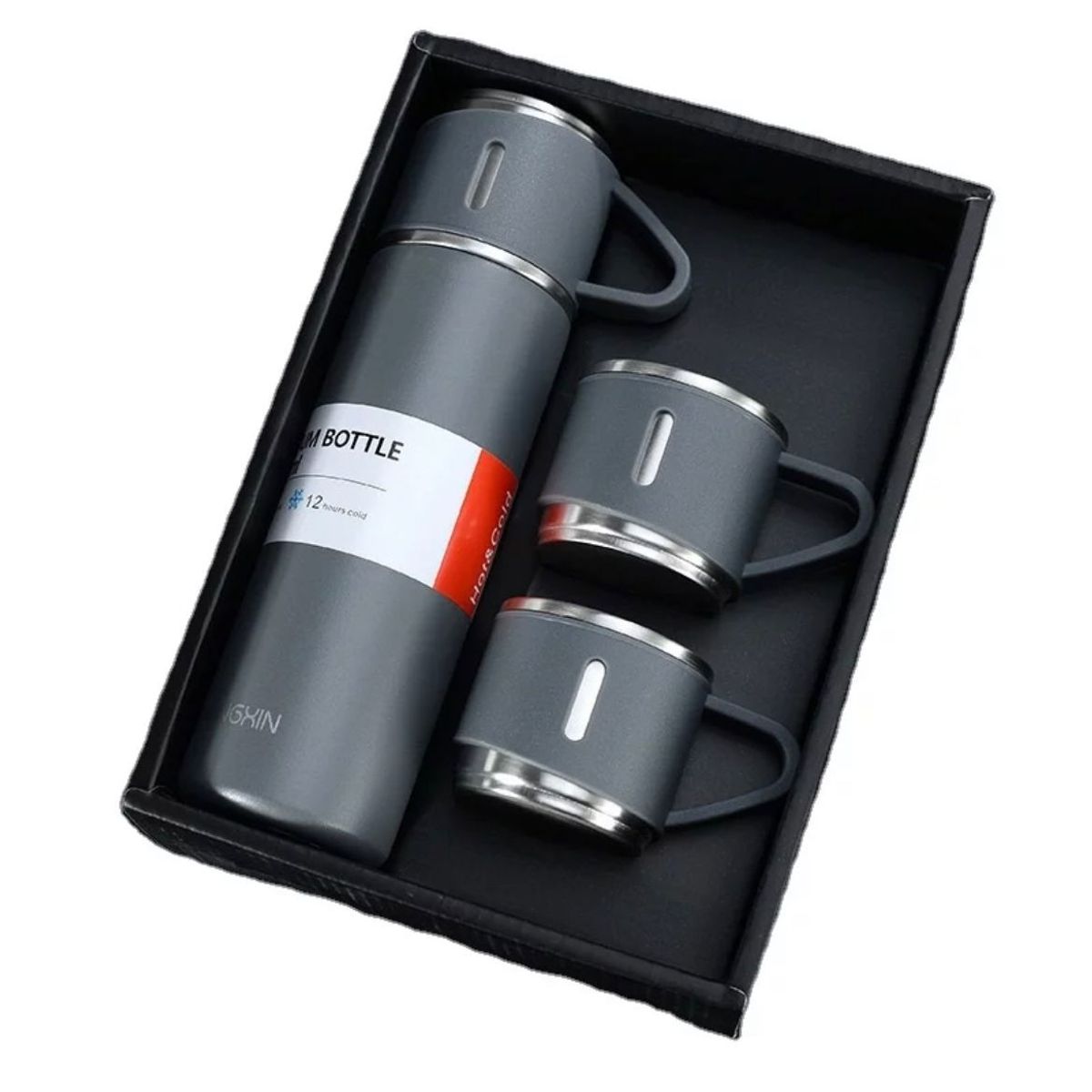 GENERICO - Termo Botella Con 3 Tazas Para Agua Caliente Elegante