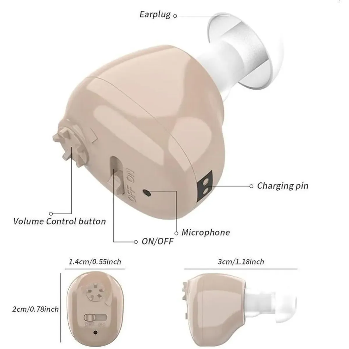 AXON - Audífono recargable mini amplificador ajustable para sordos