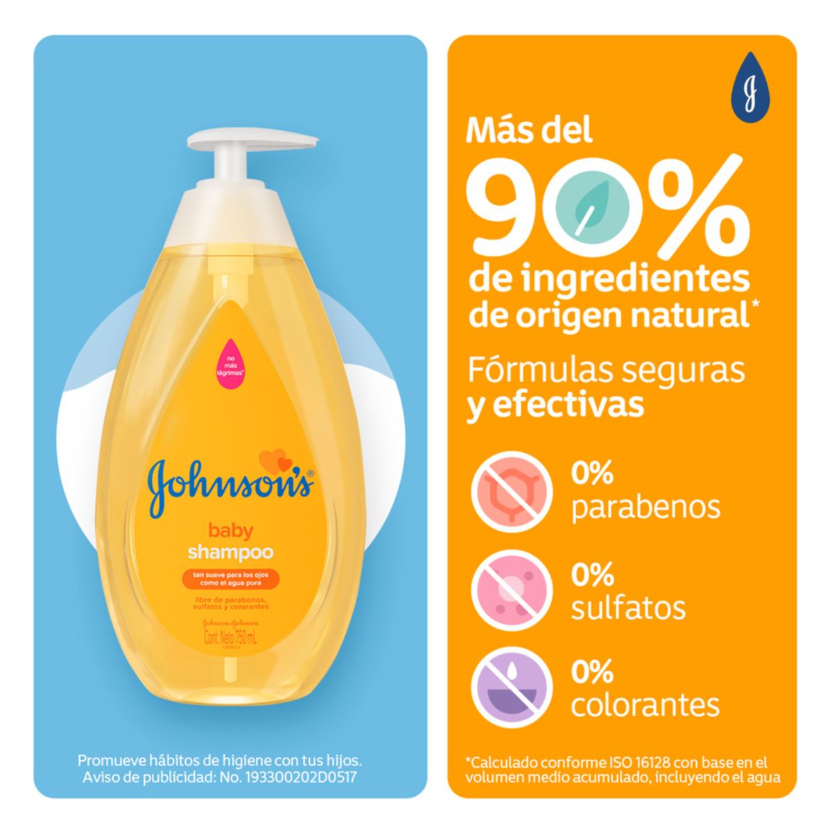 JOHNSON'S BABY - Shampoo Johnsons Baby Original X 750ml