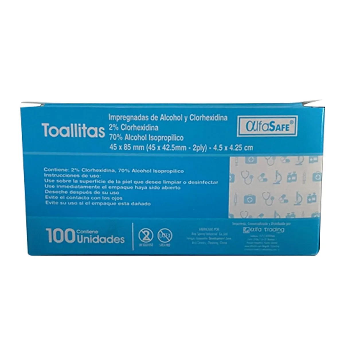 ALFA SAFE - Toallitas Alfasafe Alcohol Y Clorhexidina X 100und