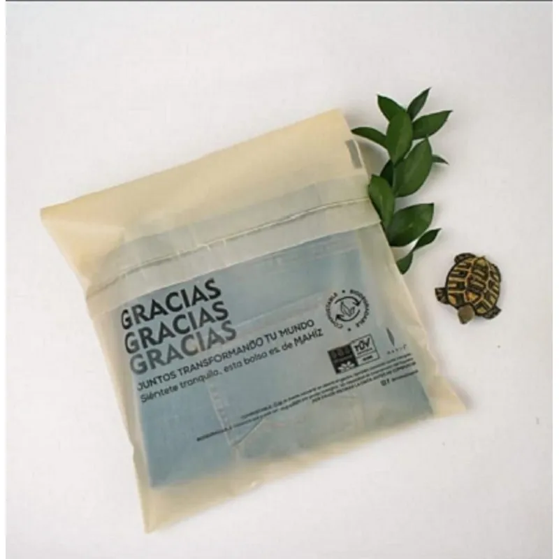 GENERICO - Bolsa de Seguridad Ecológica de maíz (30x40)cm x 50 Uds