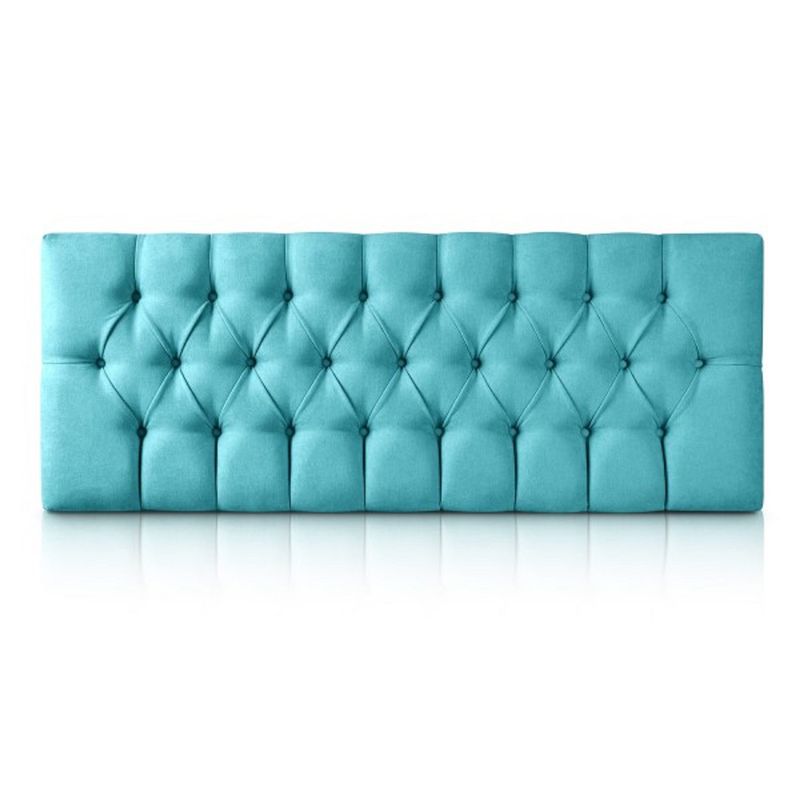 BANZAY - Cabecero Cama Semi-Doble Capitoneado Tela - Turquesa