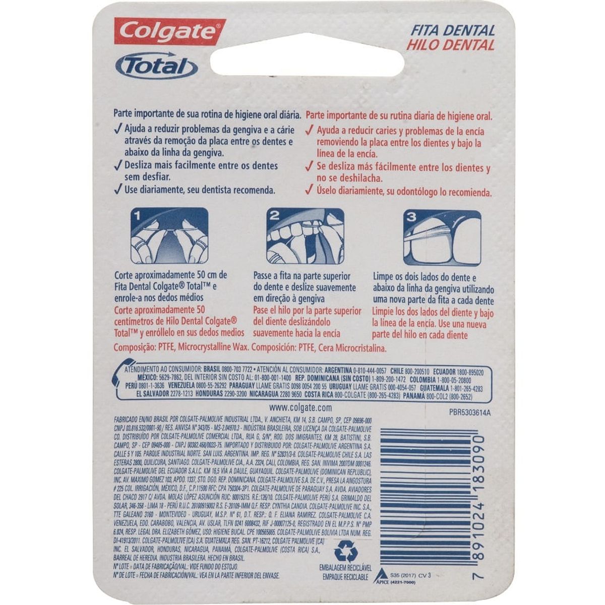 COLGATE - Oferta Hilo Dental Colgate Total X 25m X 2und Precio Especia