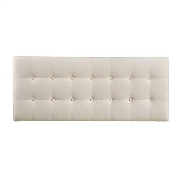 BANZAY - Cabecero Cama Doble Cuadros Ecocuero - Beige