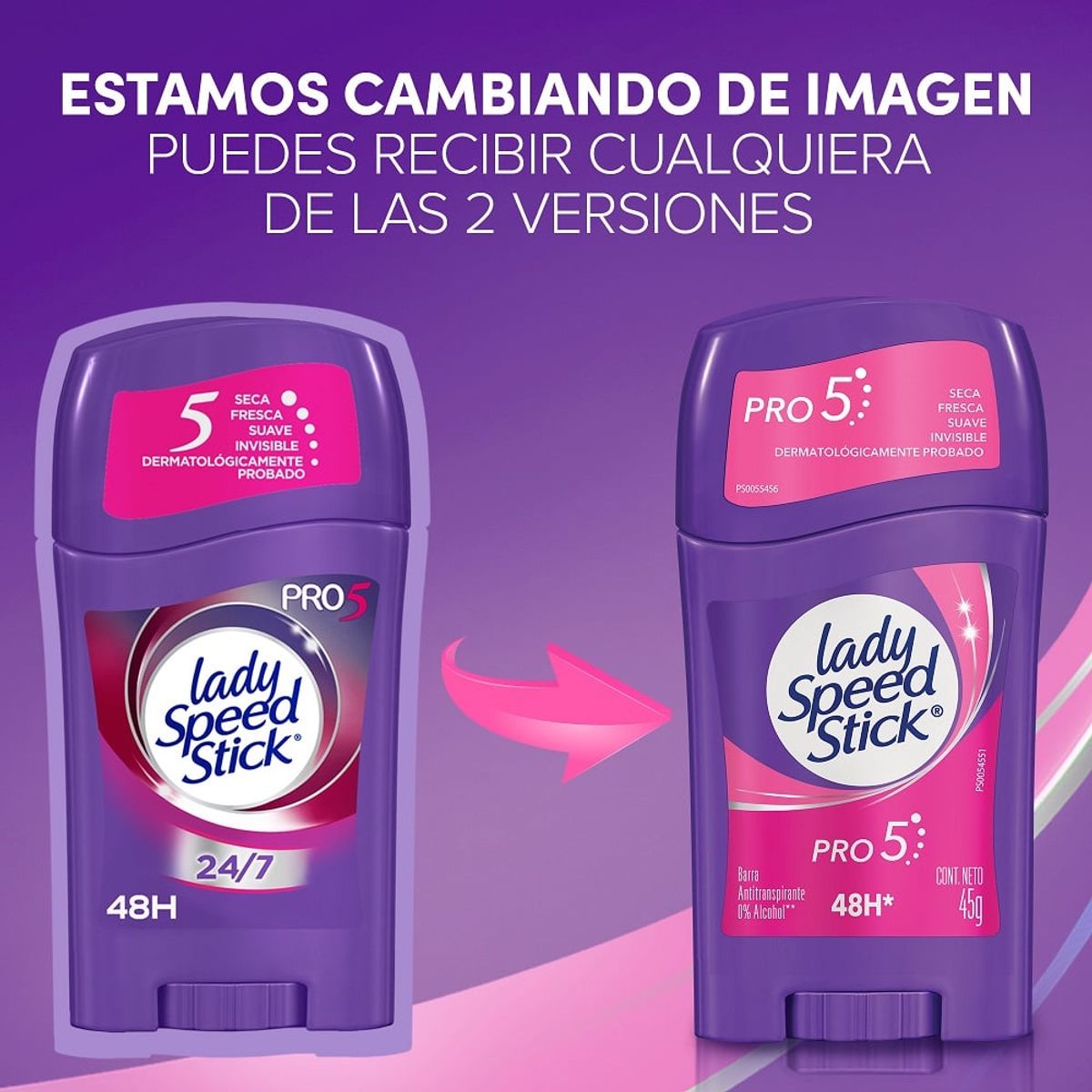 LADY SPEED STICK - Desodorante Lady Speed Stick Pro-5 en 1 Barra X 45g