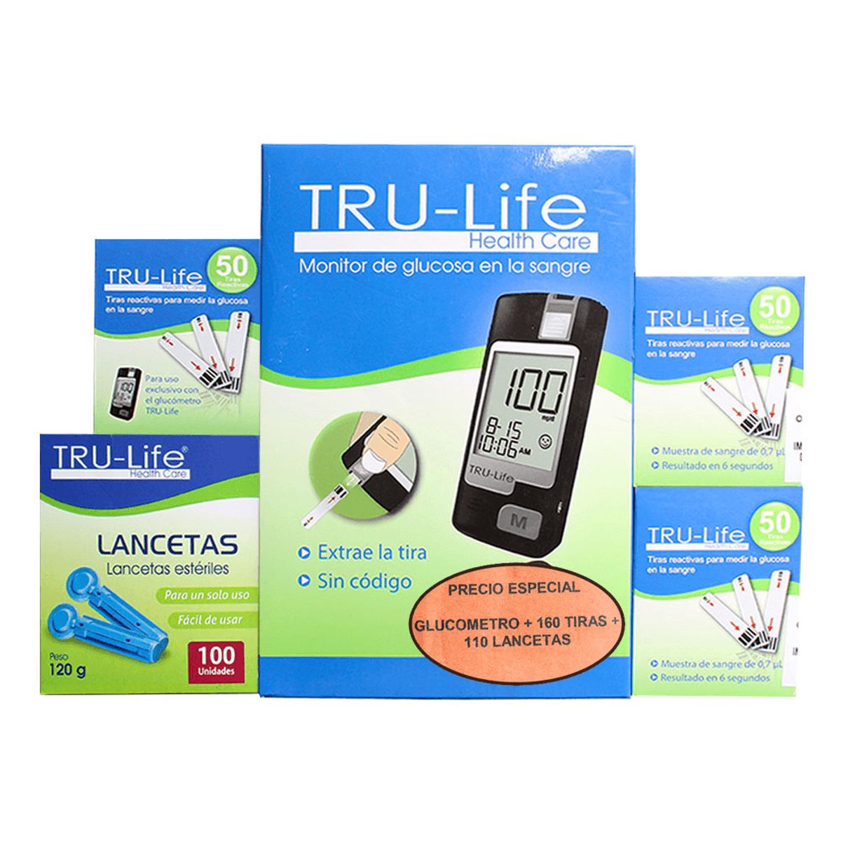 TRU LIFE - Oferta Glucometro Tru-life + 160tiras + 110 Lancetas