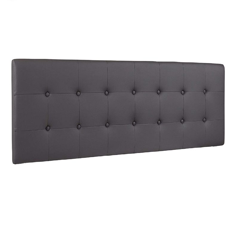 BANZAY - Cabecero Cama Queen Cuadros Ecocuero - Gris