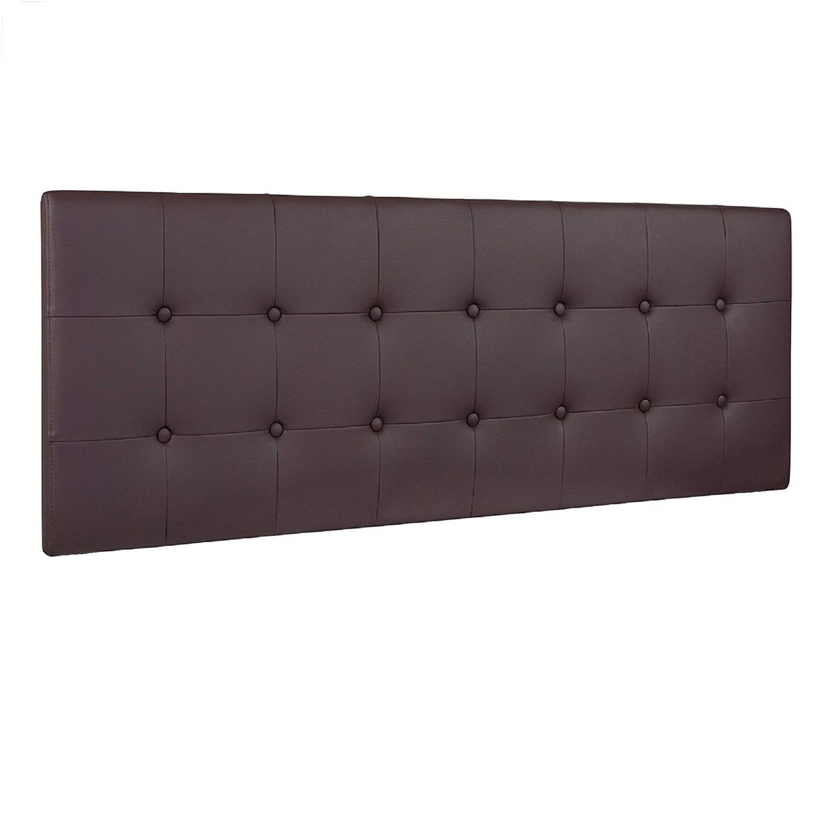 BANZAY - Cabecero Cama Queen Cuadros Ecocuero - Marron
