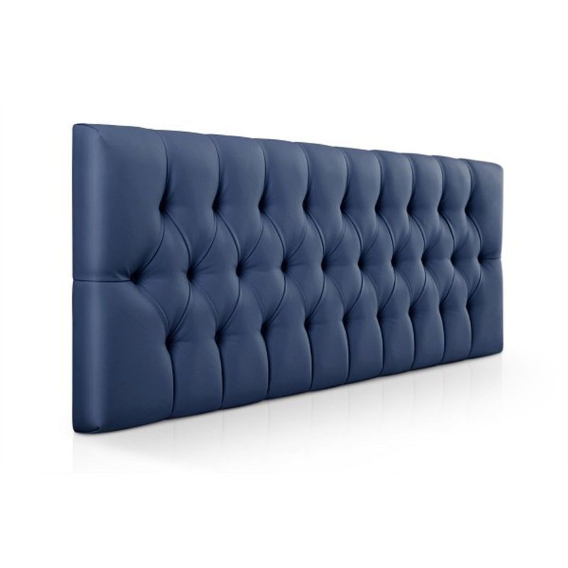 BANZAY - Cabecero Cama Queen Capitoneado Ecocuero - Azul Petroleo