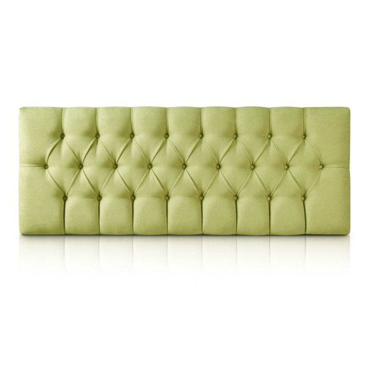 BANZAY - Cabecero Cama Queen Capitoneado Tela - Verde Pistacho