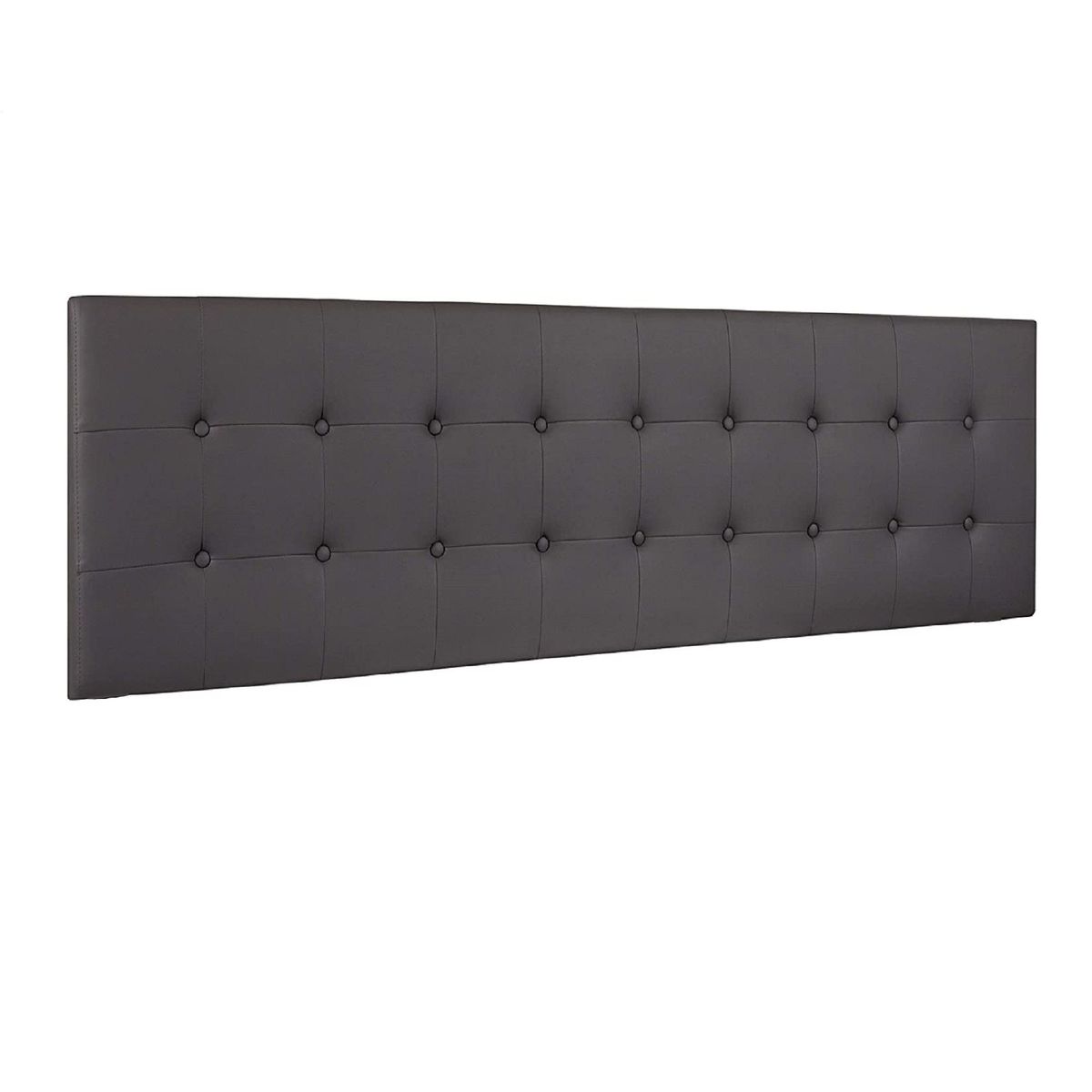 BANZAY - Cabecero Cama King Cuadros Ecocuero - Gris
