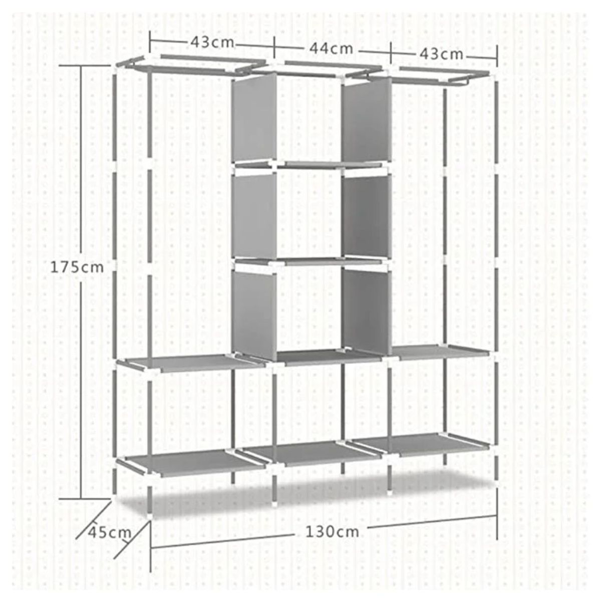 GENERICO - Closet Organizador De Ropa Desarmable 8 Estantes Model88130