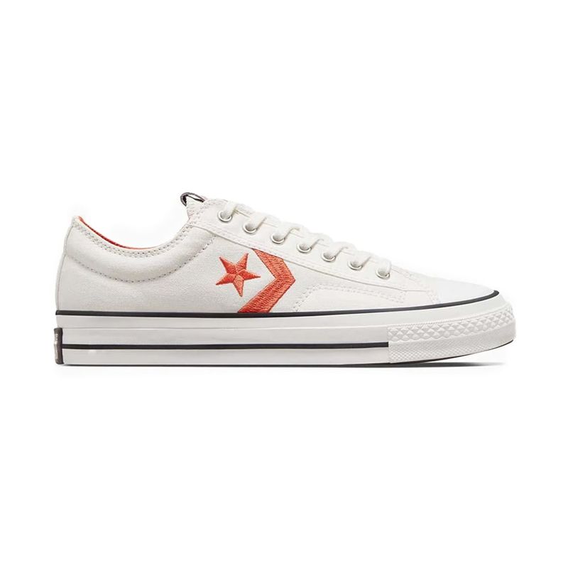 CONVERSE - Tenis Converse Star Player 76 Unisex-Blanco/Naranja